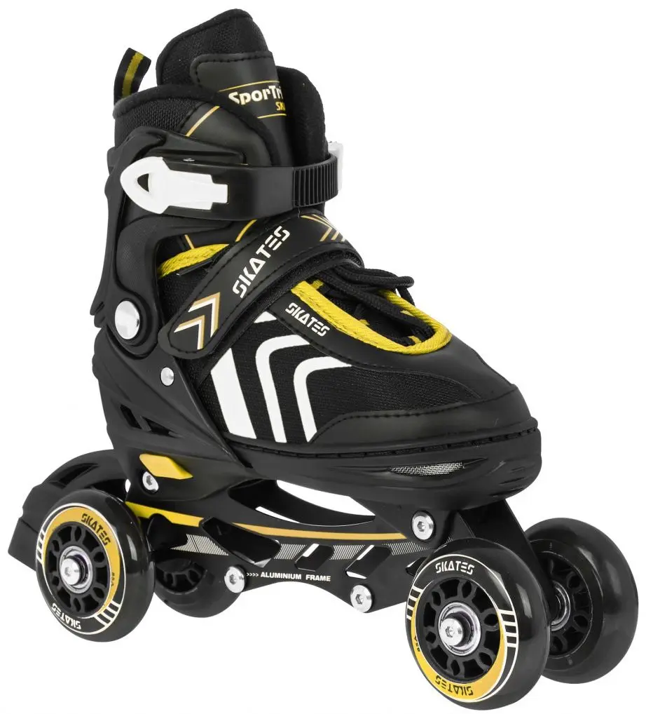 Роликовые коньки 4в1 SporTrike Inline Skates 29-33 (Black/Yellow) - 10