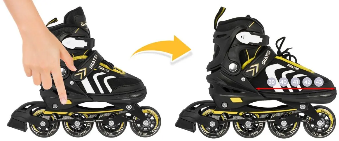 Patine cu rotile 4in1 SporTrike Inline Skates 39-43 (Black/Yellow) - 10