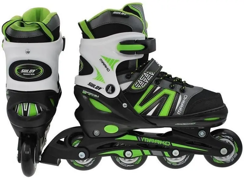 Patine cu rotile Sulov Marko L 39-42 (Black/Green)