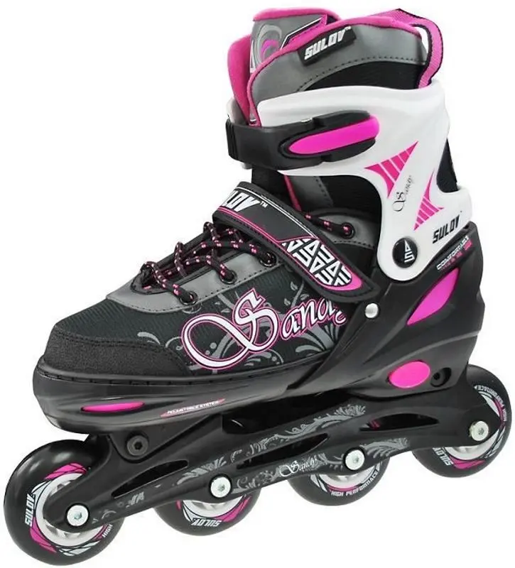 Patine cu rotile Sulov Sandy L 39-42 (Black/Pink)