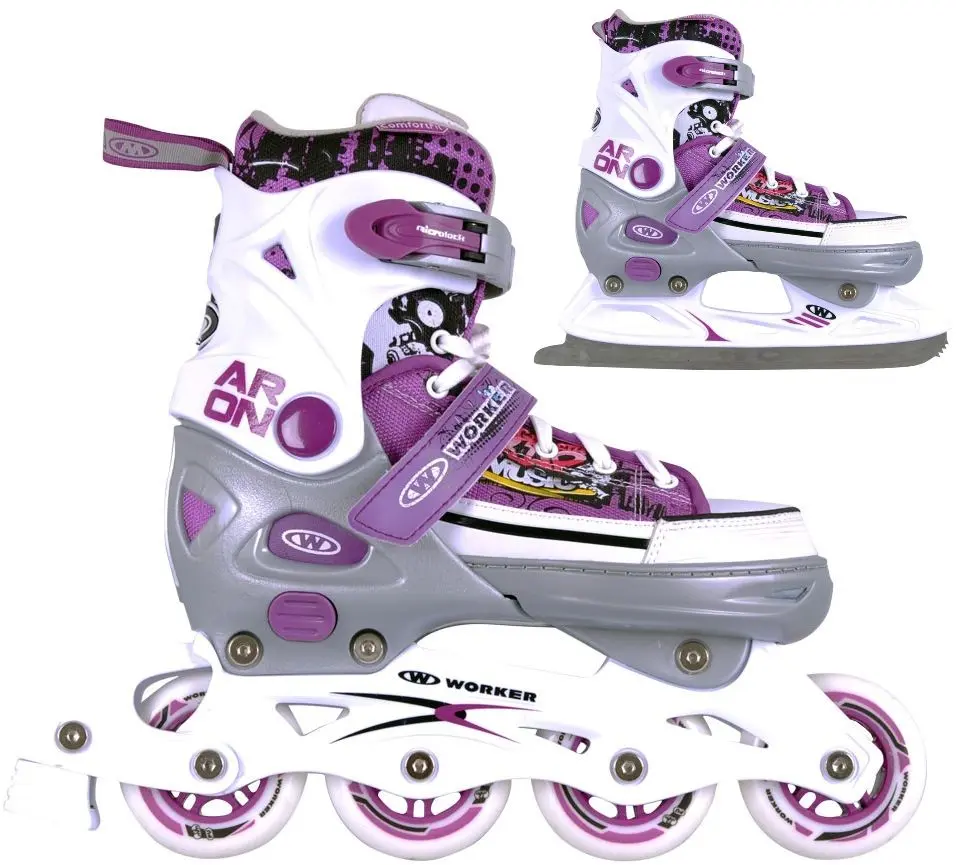 Роликовые коньки 2в1 Worker Aron 37-40 (White/Grey)