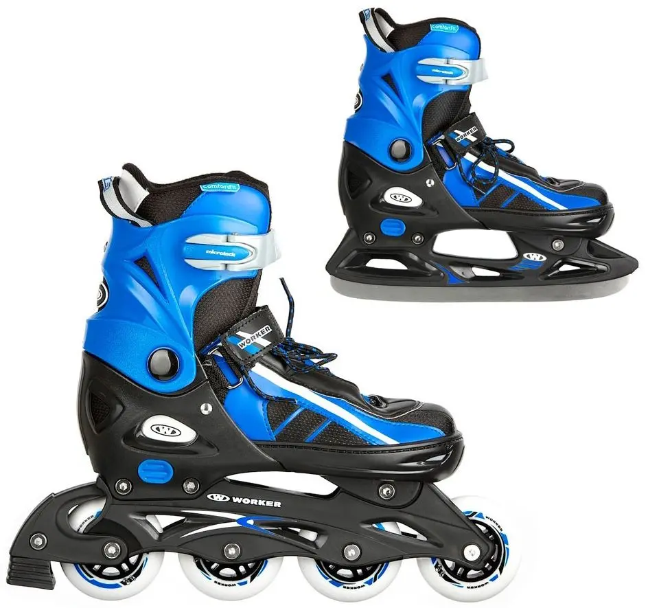 Patine cu rotile 2in1 Worker Lumine 40-43 (Black/Blue)