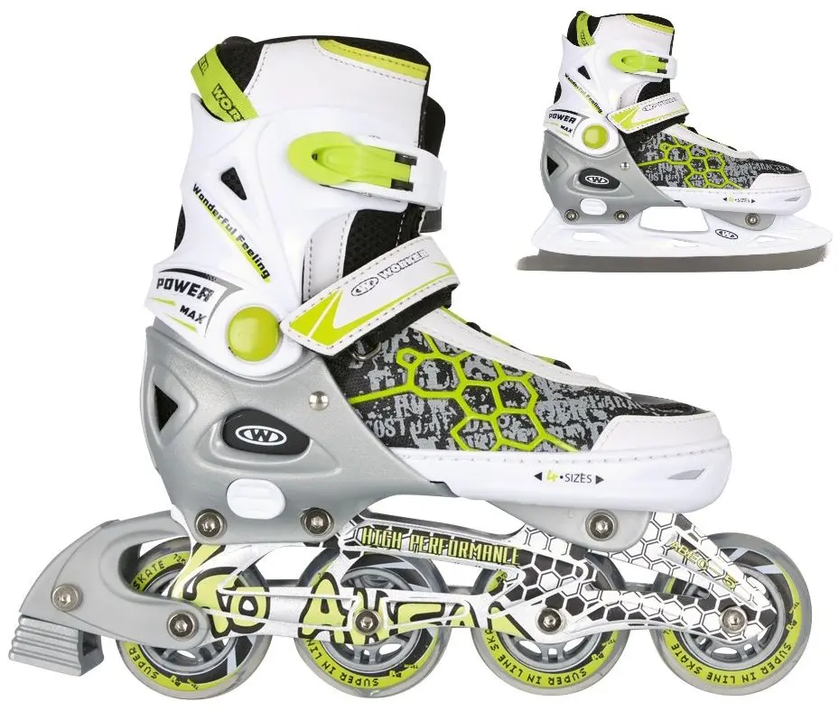 Роликовые коньки 2в1 Worker Naare 29-32 (White/Yellow)