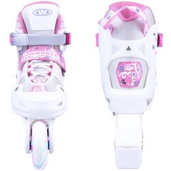 Patine cu rotile Worker Diane LED 31-34 (White/Pink) Thumb