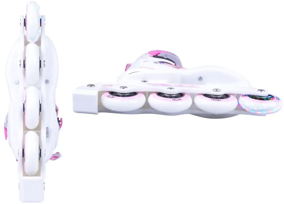 Patine cu rotile Worker Diane LED 31-34 (White/Pink) - 3
