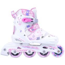 Patine cu rotile Worker Diane LED 31-34 (White/Pink)