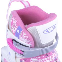 Patine cu rotile Worker Diane LED 31-34 (White/Pink) Thumb