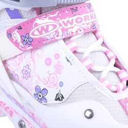 Patine cu rotile Worker Diane LED 31-34 (White/Pink) Thumb