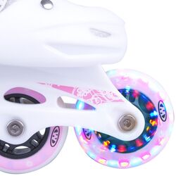 Patine cu rotile Worker Diane LED 31-34 (White/Pink) Thumb