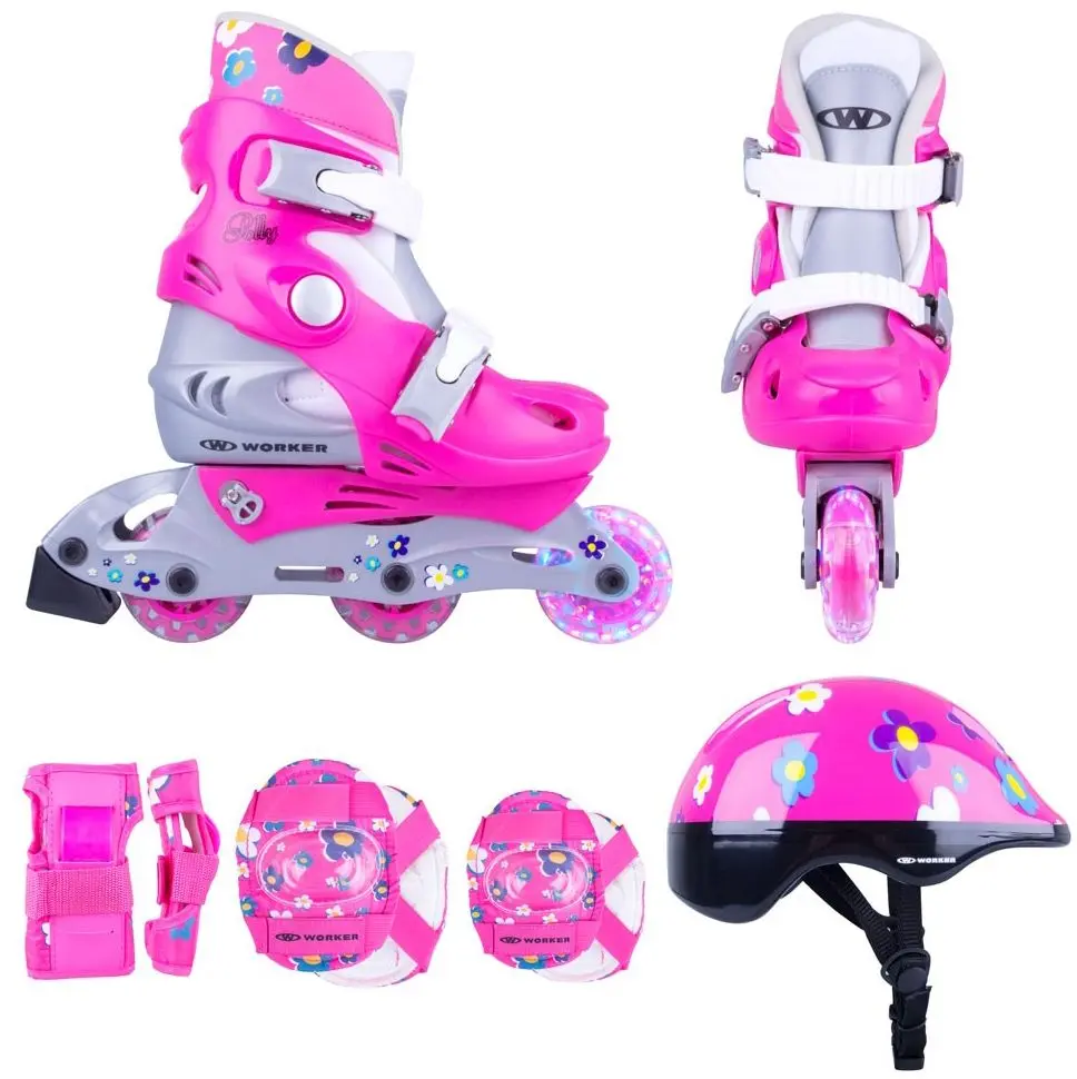 Patine cu rotile Worker Polly LED 30-33 (Pink/Turquoise) - 2