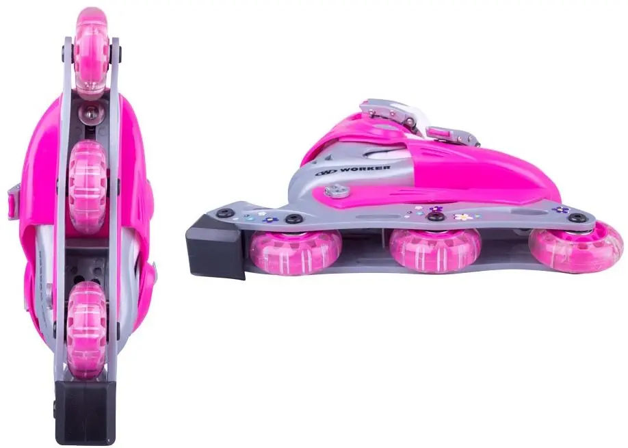 Patine cu rotile Worker Polly LED 30-33 (Pink/Turquoise) - 4