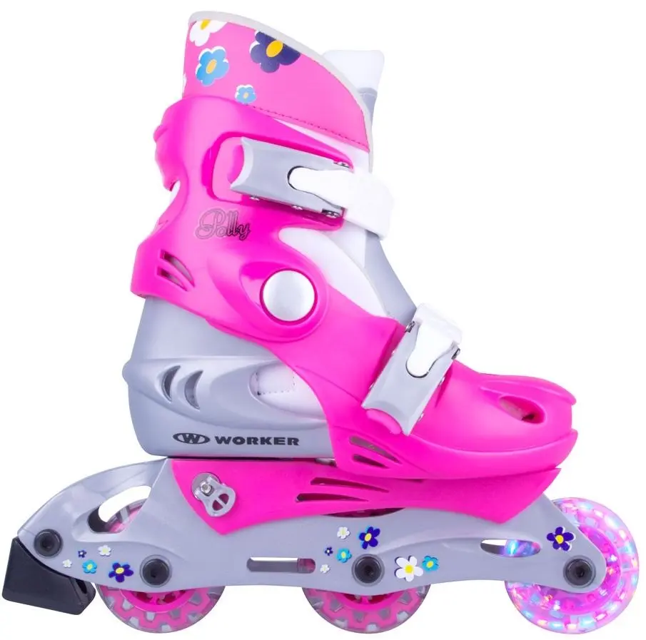 Patine cu rotile Worker Polly LED 30-33 (Pink/Turquoise)
