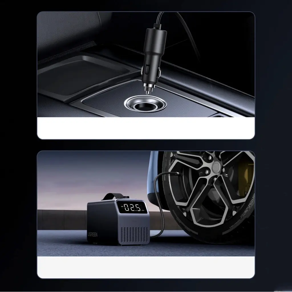 Pompă portabilă pentru anvelope Ugreen ET723 (Black)