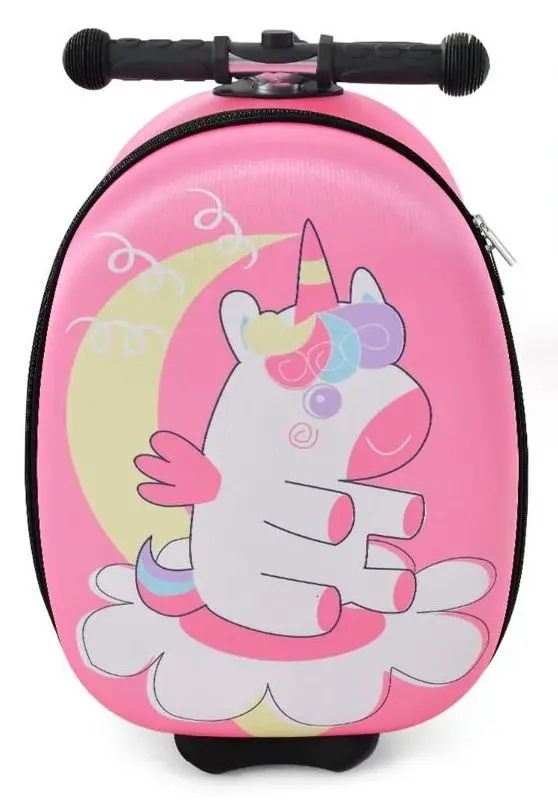 Детский чемодан-самокат 2в1 Costway TS10055DJ (Pink) - 2