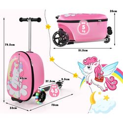 Детский чемодан-самокат 2в1 Costway TS10055DJ (Pink) Thumb