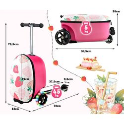 Детский чемодан-самокат 2в1 Costway TS10055PI (Pink) Thumb