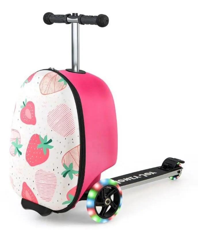 Детский чемодан-самокат 2в1 Costway TS10055PI (Pink)