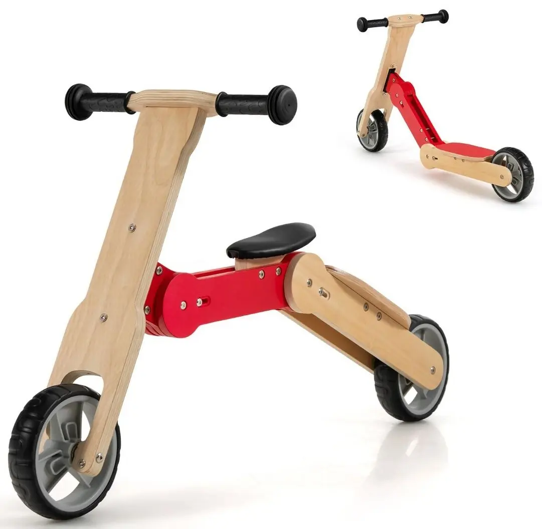 Trotineta 2in1 Costway BC10097RE (Natural/Red)