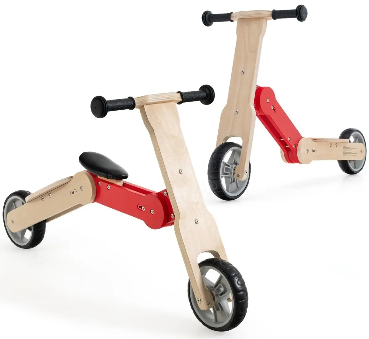 Trotineta 2in1 Costway BC10097RE (Natural/Red)