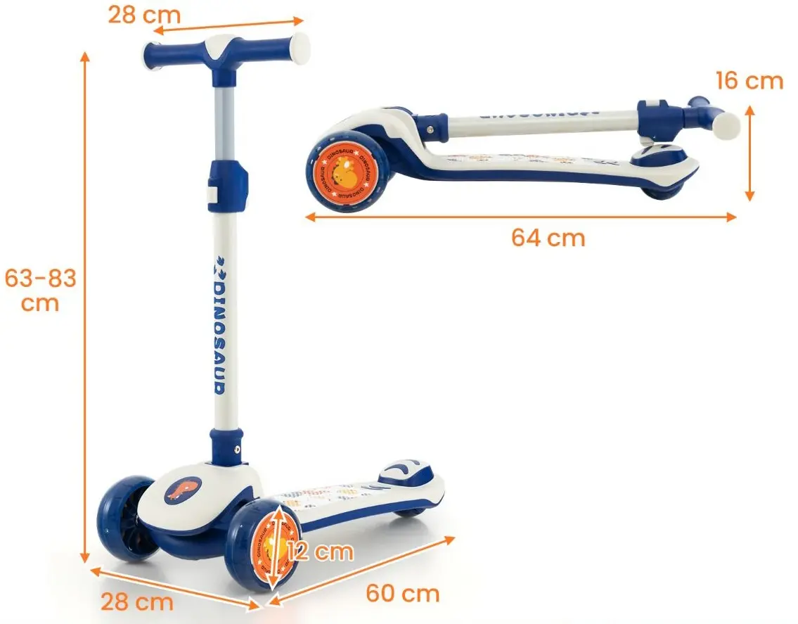 Trotineta Costway BC10212WH (White/Blue)