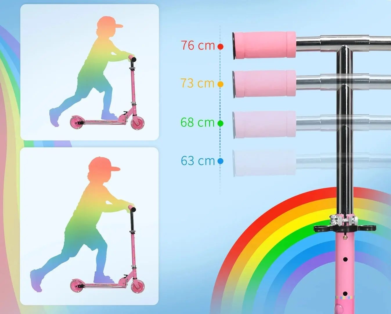 Самокат Homcom 371-047V00PK (Pink)