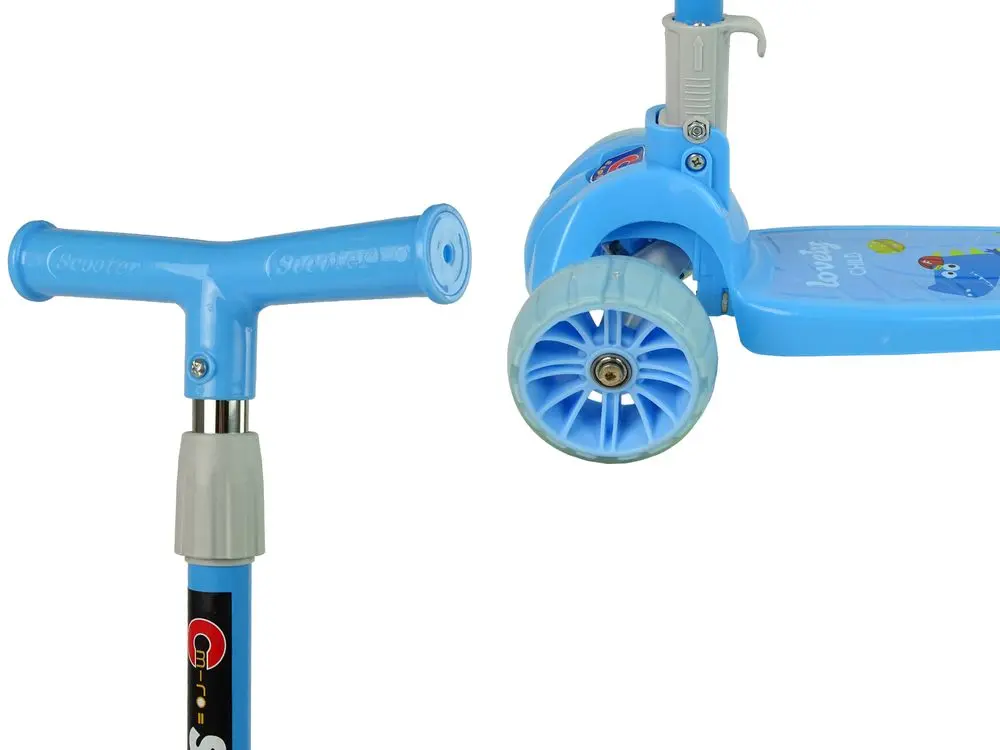 Trotineta LeanToys Crocodile 3191 (Light Blue)