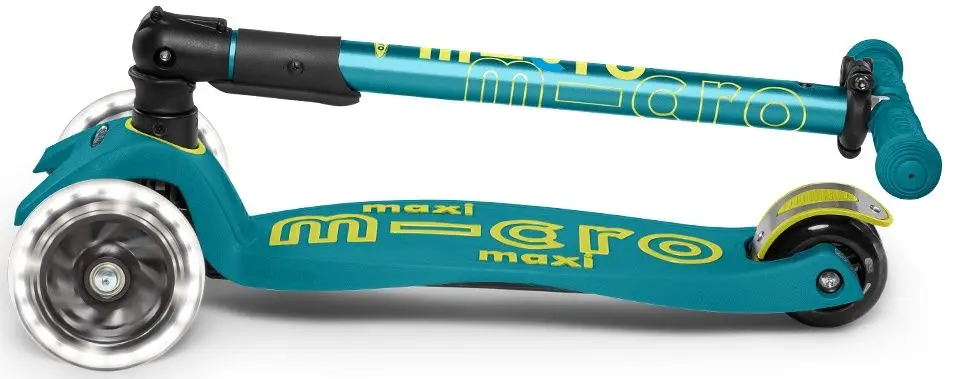 Самокат Micro Maxi Deluxe Foldable LED (Petrol Green)