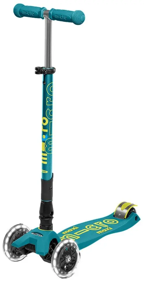 Самокат Micro Maxi Deluxe Foldable LED (Petrol Green)