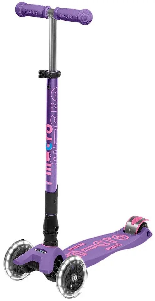 Самокат Micro Maxi Deluxe Foldable LED (Purple)
