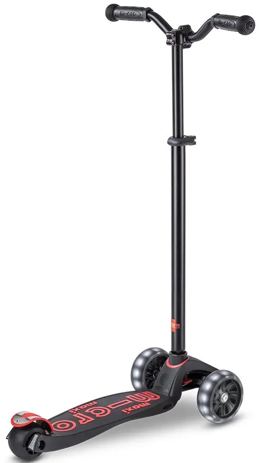 Trotineta Micro Maxi Deluxe Pro LED (Black/Red)