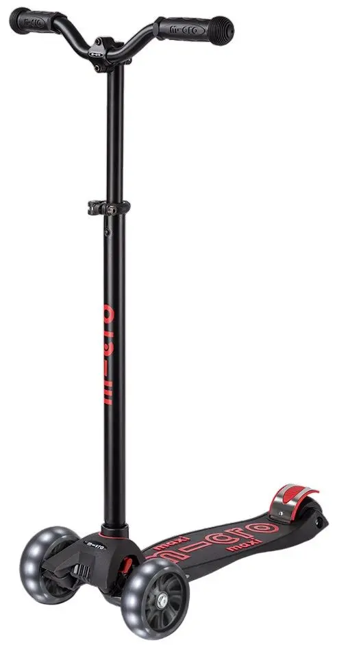Trotineta Micro Maxi Deluxe Pro LED (Black/Red)