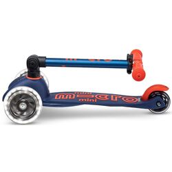 Trotineta Micro Mini Deluxe Foldable LED (Navy Blue) Thumb