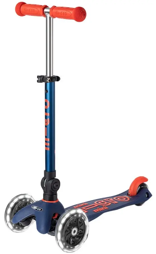 Trotineta Micro Mini Deluxe Foldable LED (Navy Blue)