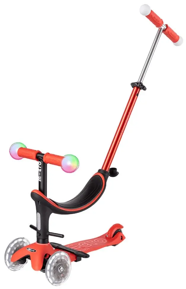 Trotineta Micro Mini2Grow Deluxe Magic LED (Red)