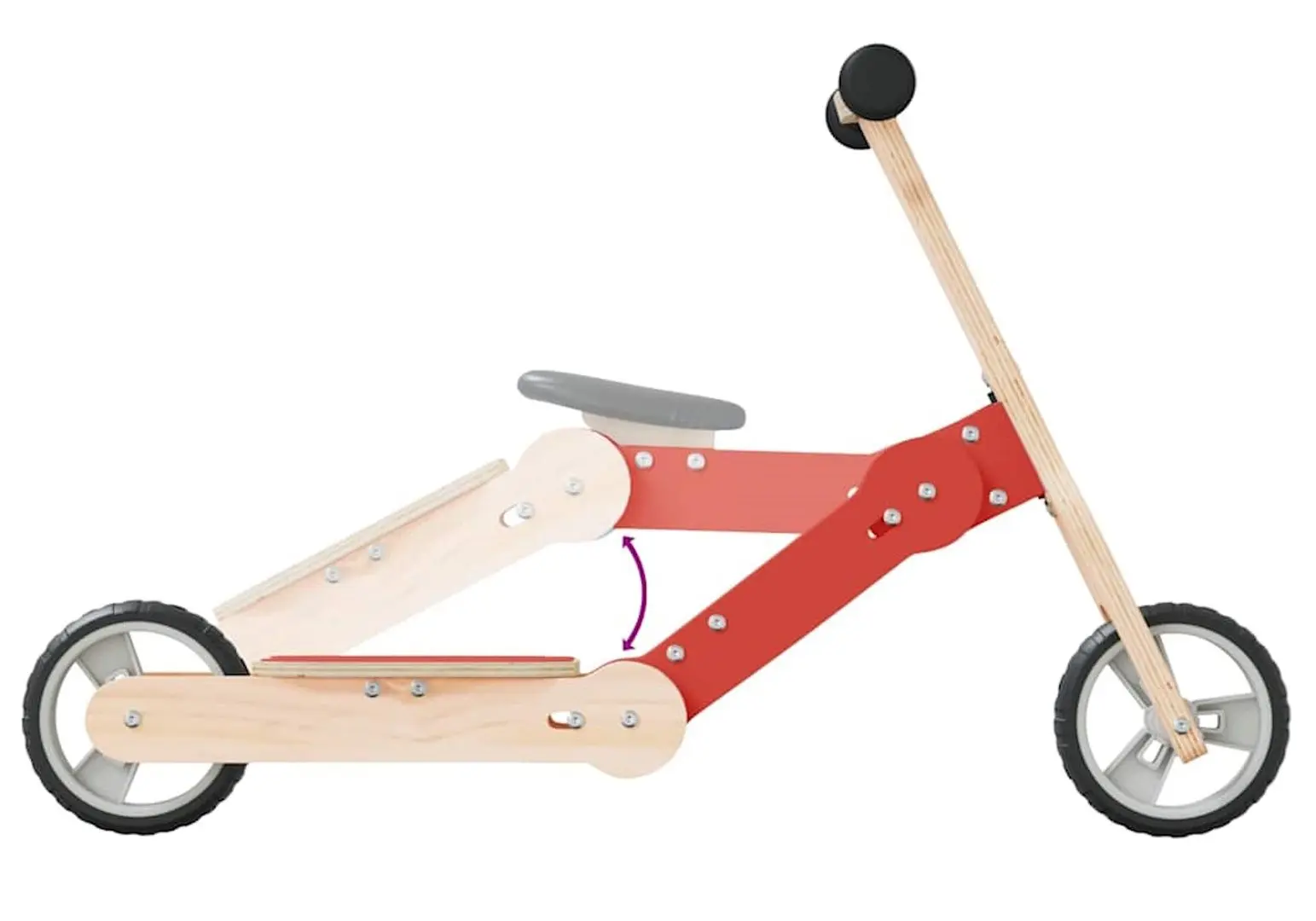 Trotineta 2in1 VidaXL 358355 (Wood/Red)