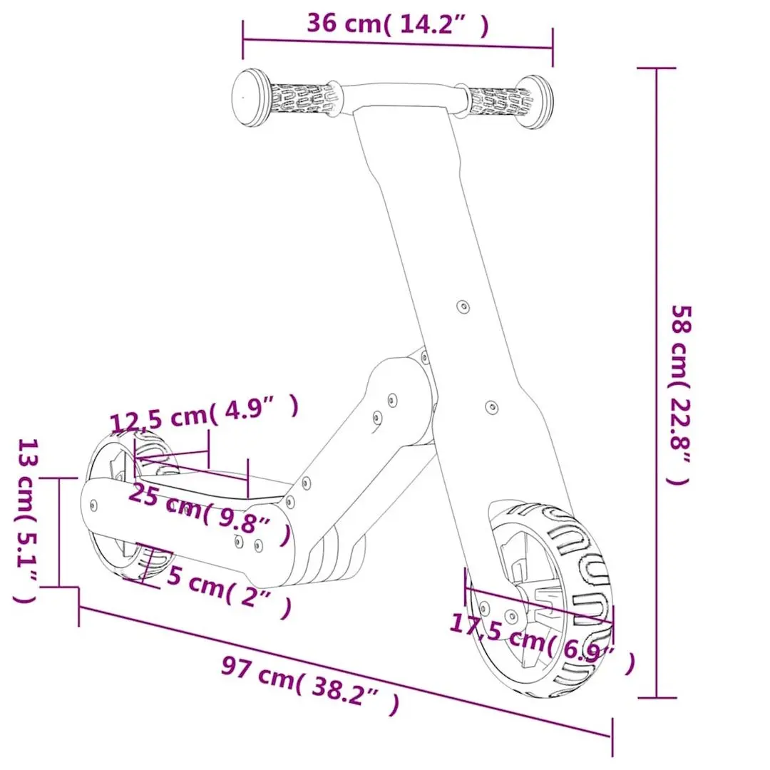 Trotineta 2in1 VidaXL 358356 (Wood/Blue)