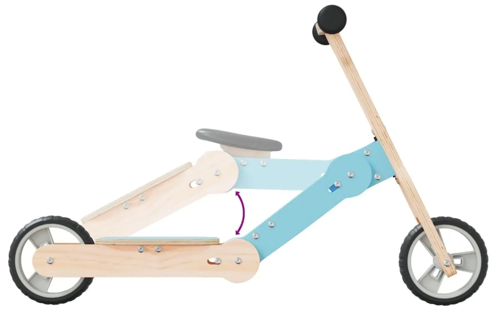 Trotineta 2in1 VidaXL 358356 (Wood/Blue)