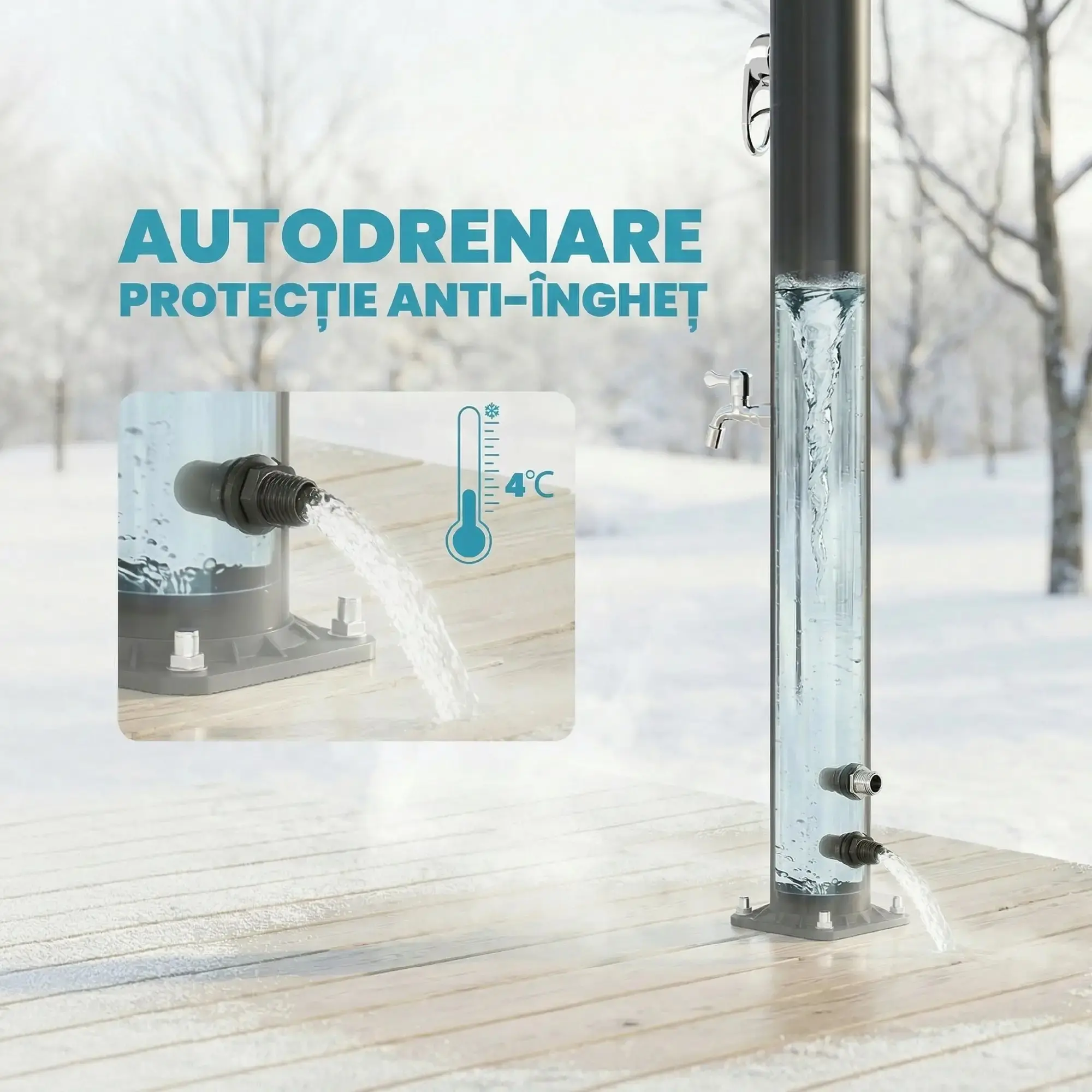Летний душ Outsunny A20-627V01BK (Black) - 8