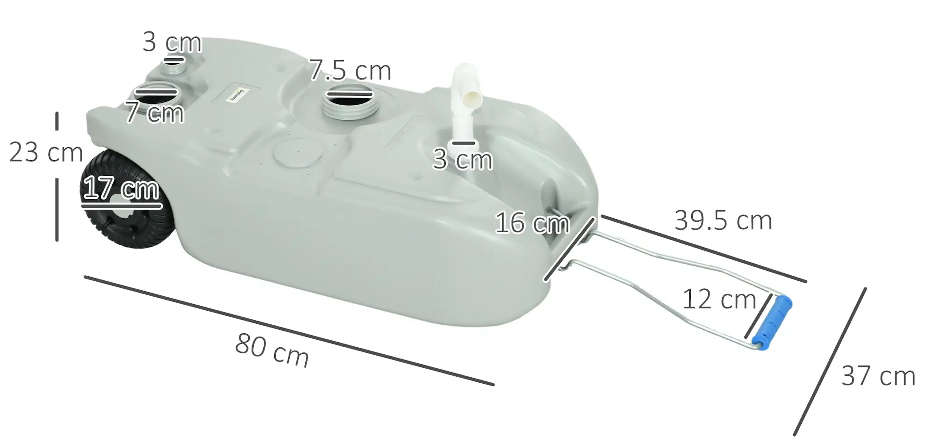 Портативный резервуар для воды Outsunny A20-340V00GY (Grey) - 6