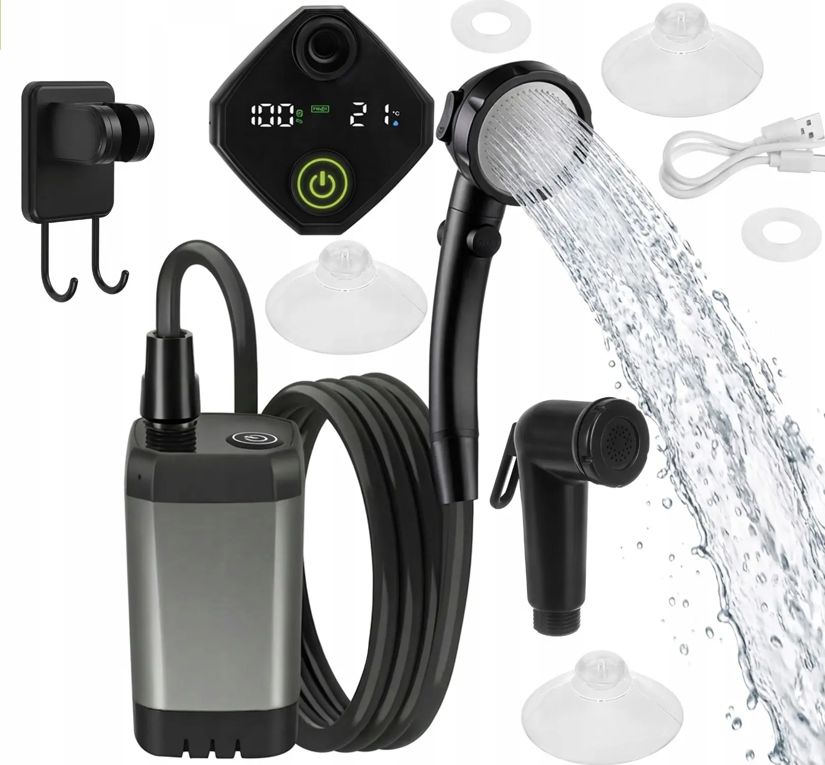 Портативный душ Trizand 5900779963733 (Black) - 3