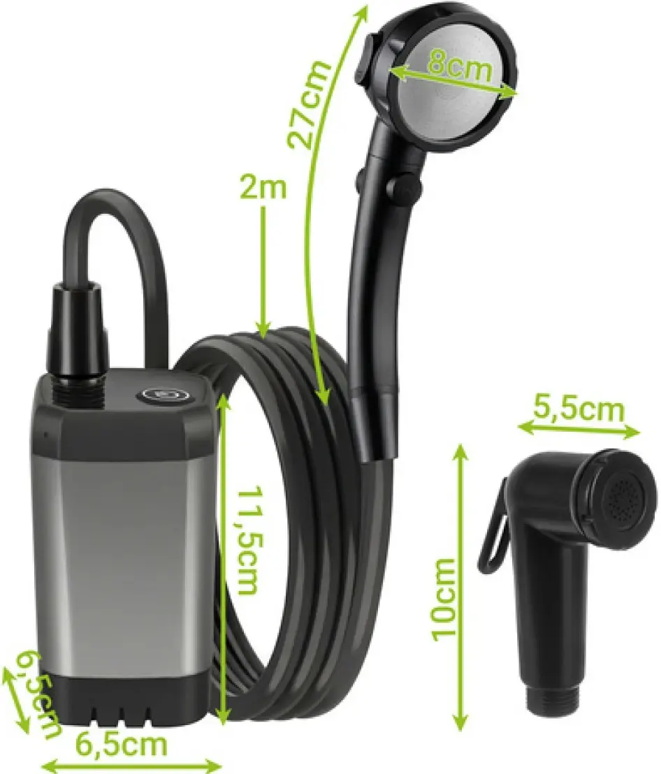Портативный душ Trizand 5900779963733 (Black) - 7