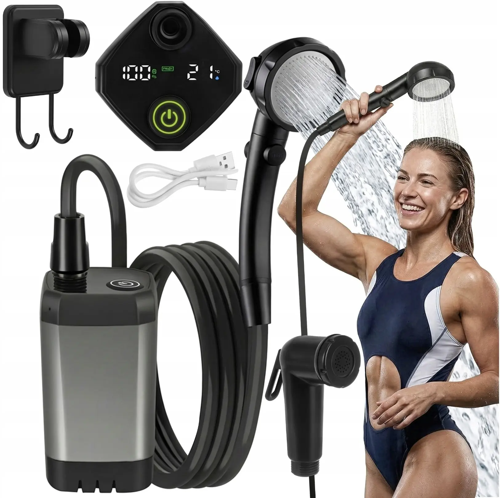 Портативный душ Trizand 5900779963733 (Black) - 2