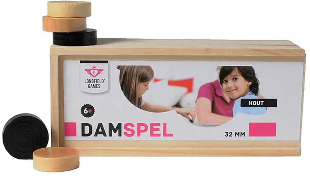 Комплект фишек для шашек Engelhart 180101 (Black/Natural)