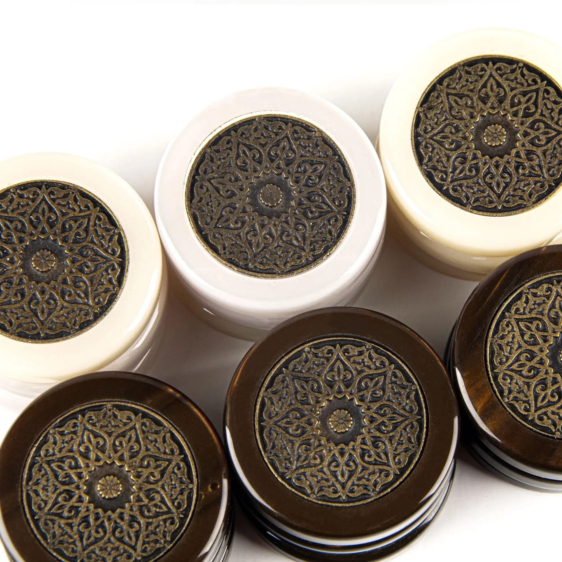 Комплект фишек для шашек Manopoulos PM1 (Brown/Ivory)