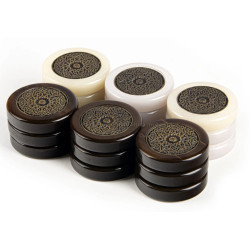 Piese joc dame Manopoulos PM1 (Brown/Ivory)