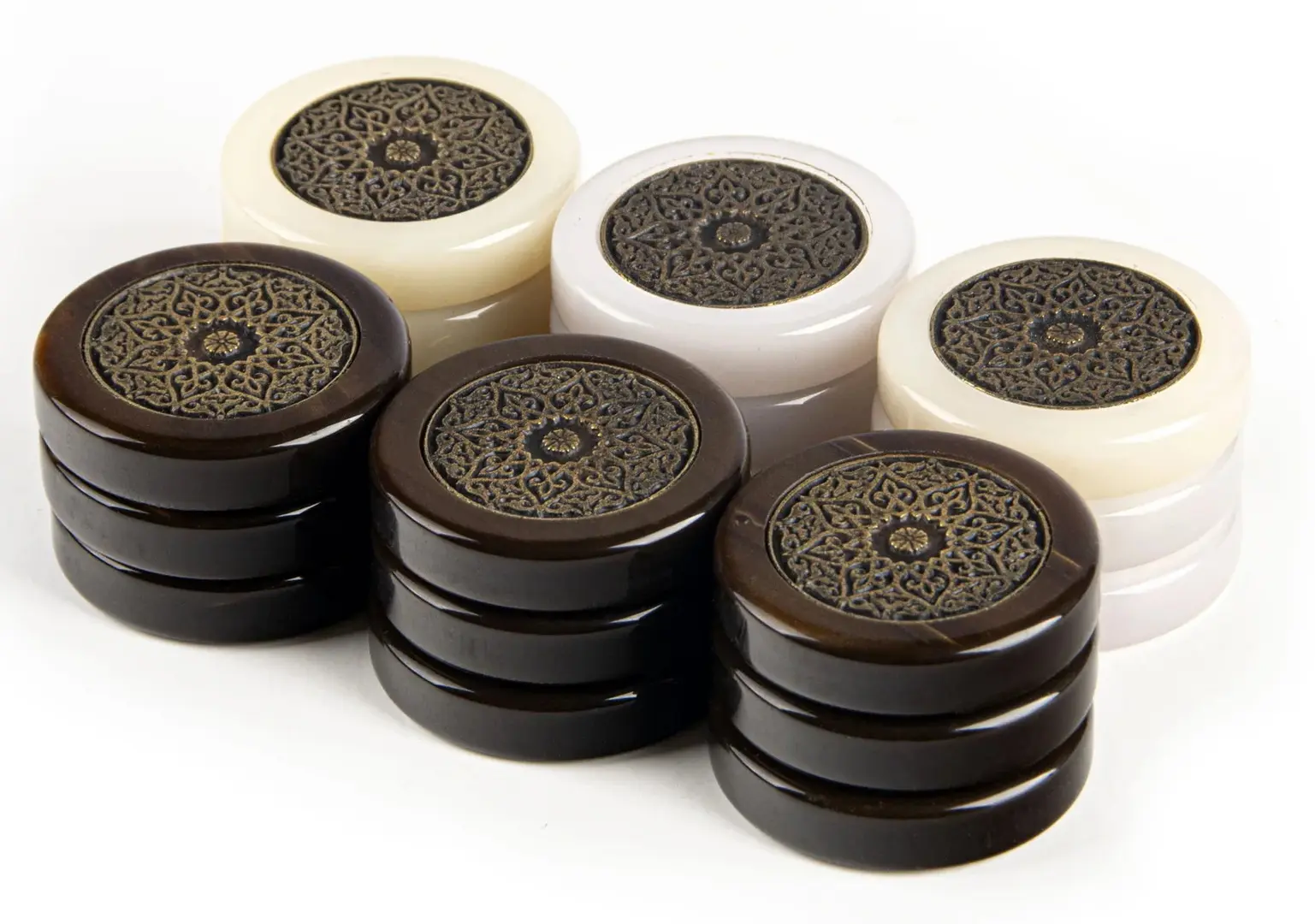 Комплект фишек для шашек Manopoulos PM1 (Brown/Ivory)