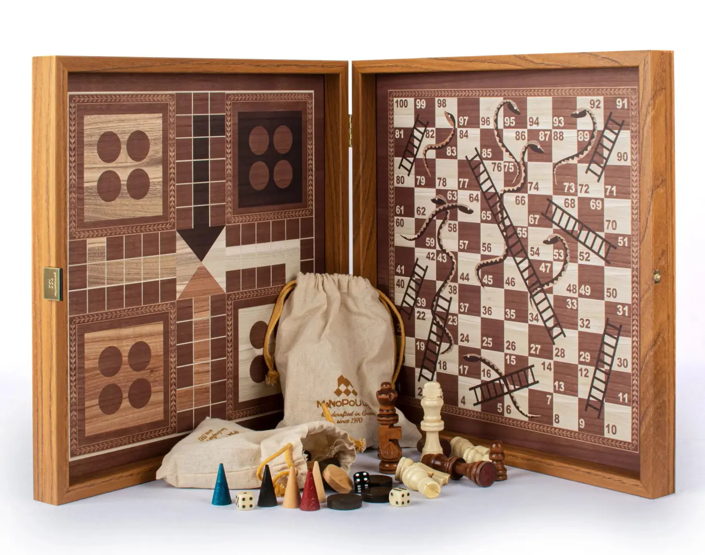 Joc de masa 4in1 Manopoulos Classic Style CBLS34E (Brown/Beige)