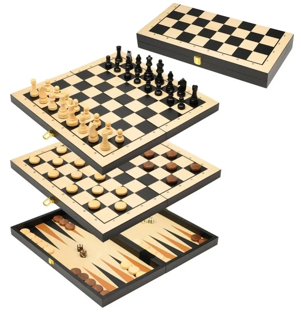 Настольная игра 3в1 Philos Germany 2514 (Black/Beige)