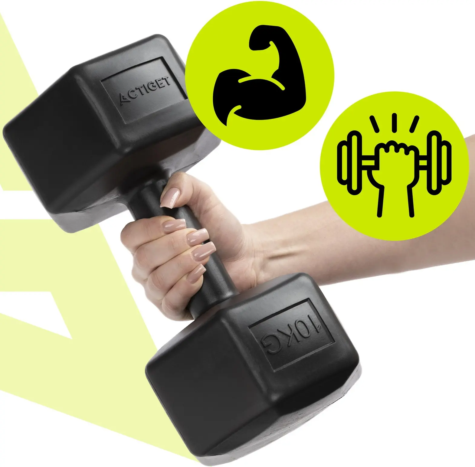 Гантели Actiget ACT0164 2x10kg (Black) - 7