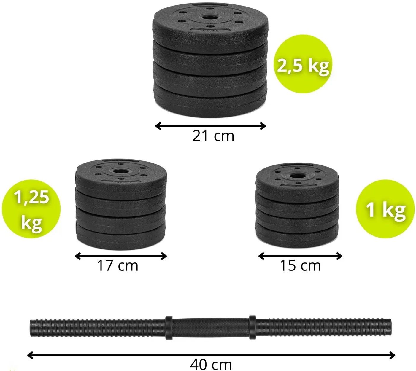 Гантели-штанга 2в1 Actiget ACT0043 20kg (Black) - 8